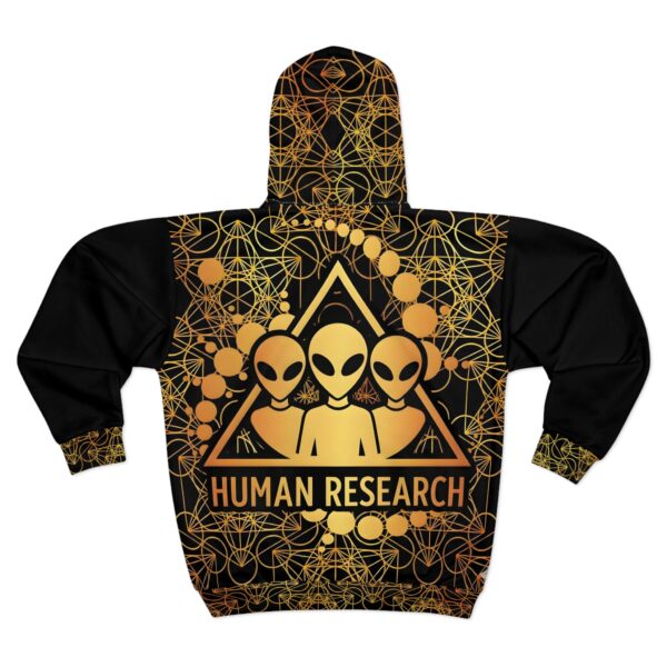 Gold & Black Alien Paint Zip Hoodie — Secret Lab Graphic Zip-Up