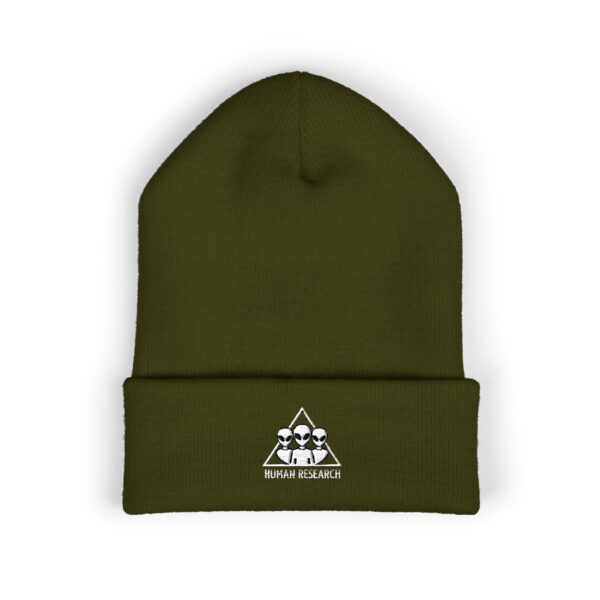 Classic Human Research Logo Knit Beanie — Embroidered Cuffed Beanie