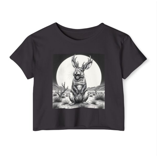 Moonlit Jackalope Crop Top — Women's Festival Graphic Tee