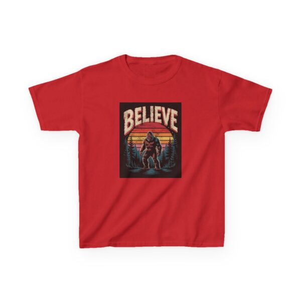 BELIEVE Sasquatch Shirt - Vintage 80s Sunset Bigfoot Tee - Retro Cryptid Streetwear
