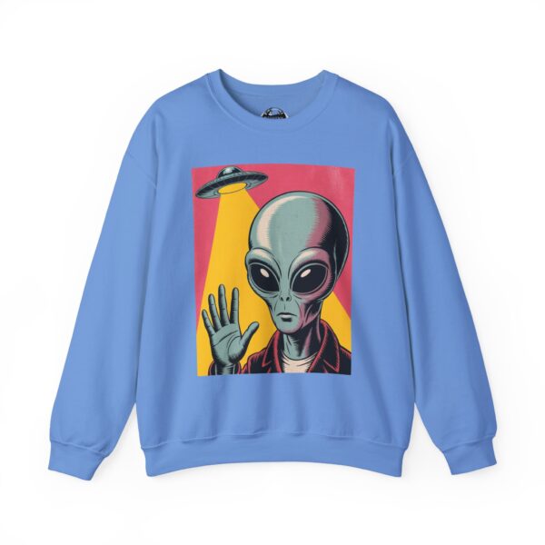 Alien Greeting Crewneck Sweatshirt — Retro UFO Art