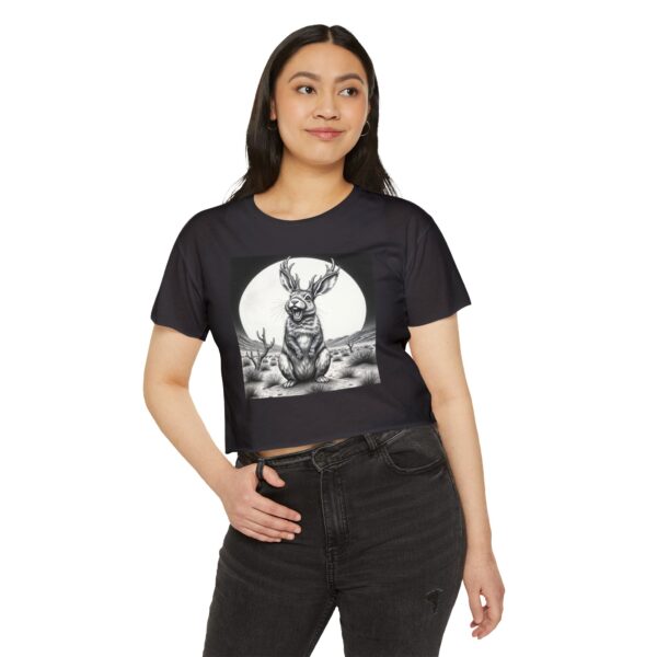 Moonlit Jackalope Crop Top — Women's Festival Graphic Tee