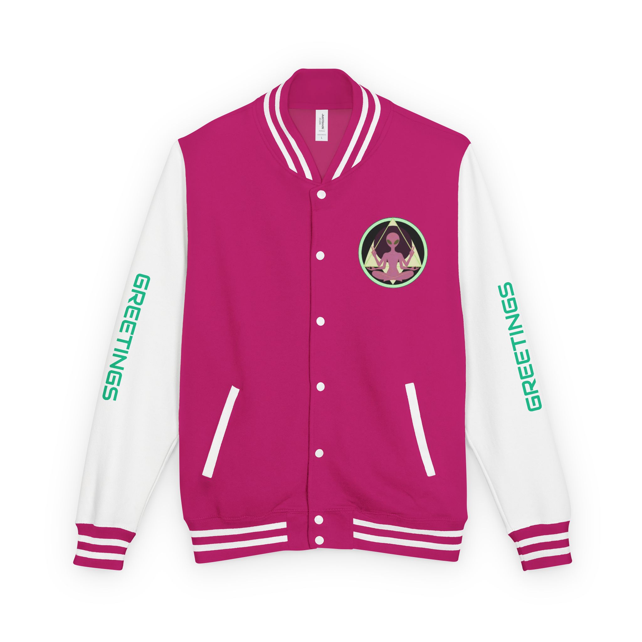 "Greetings Earthlings" Alien Varsity Jacket