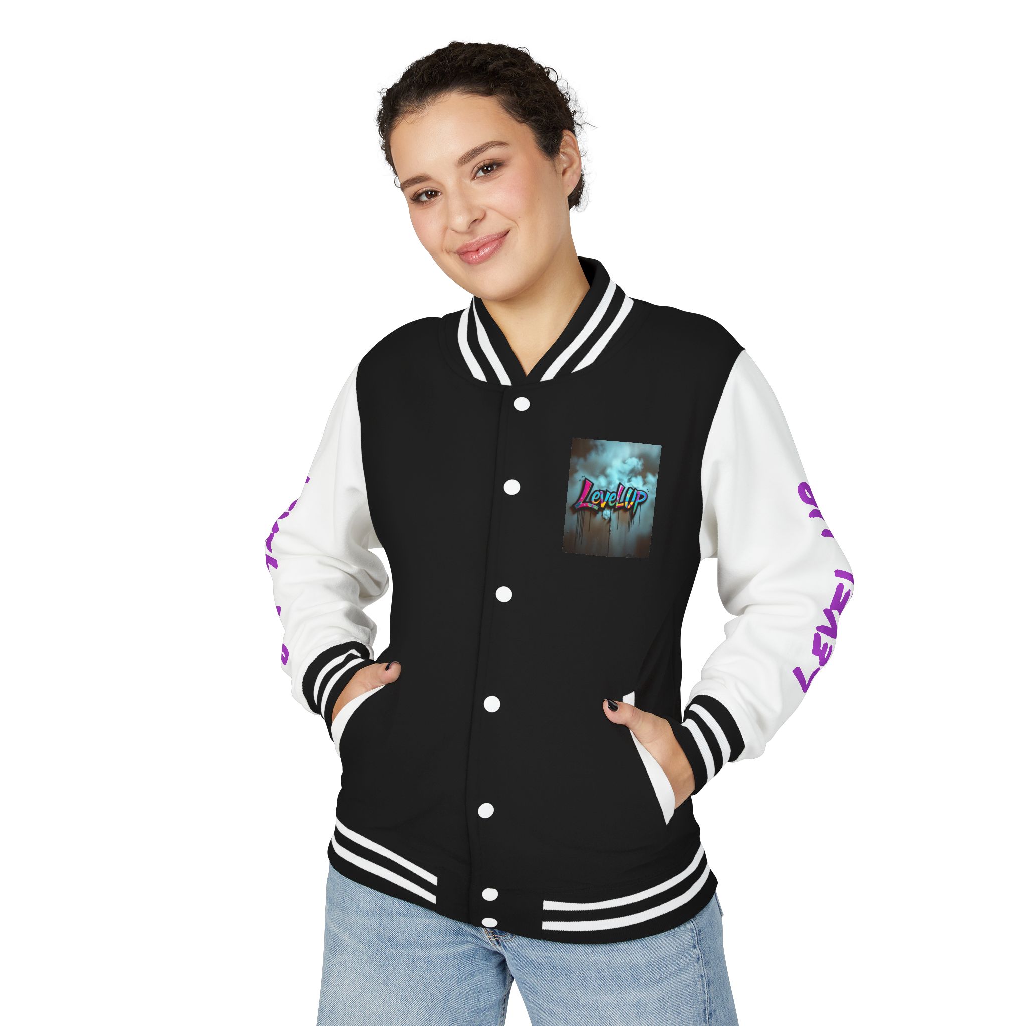 "Level Up" Streetwear Varsity Jacket - Image 3