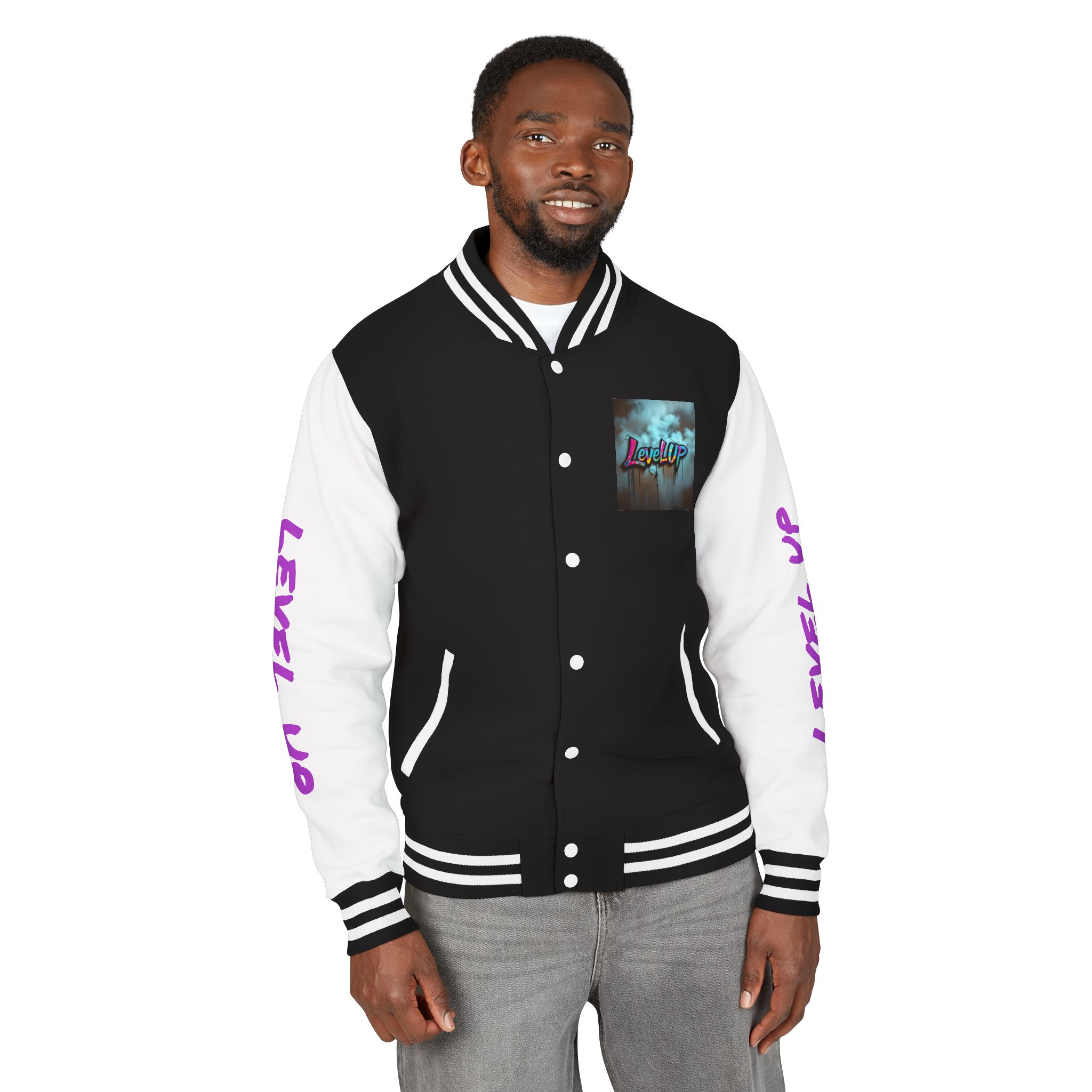 "Level Up" Streetwear Varsity Jacket - Image 6