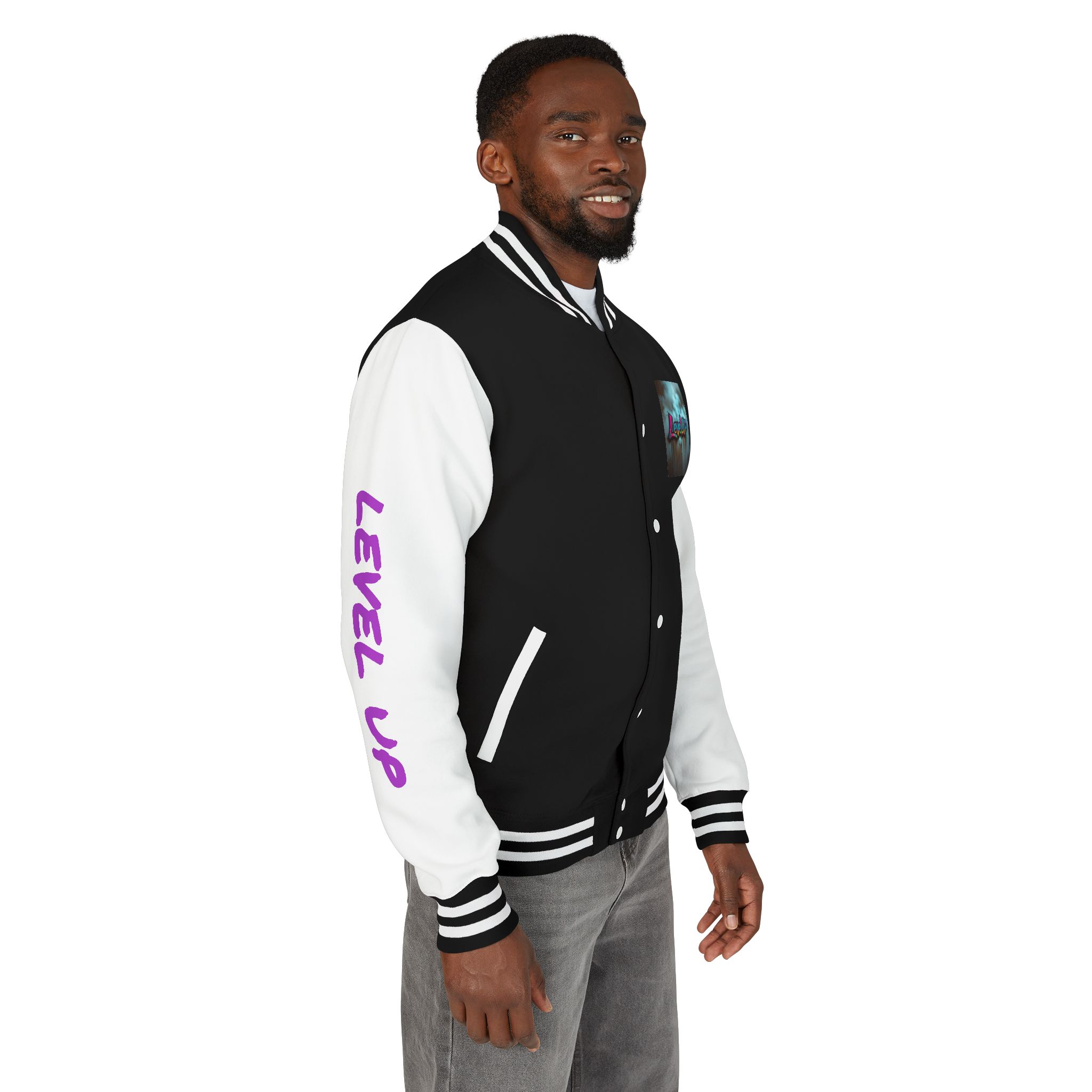 "Level Up" Streetwear Varsity Jacket - Image 8