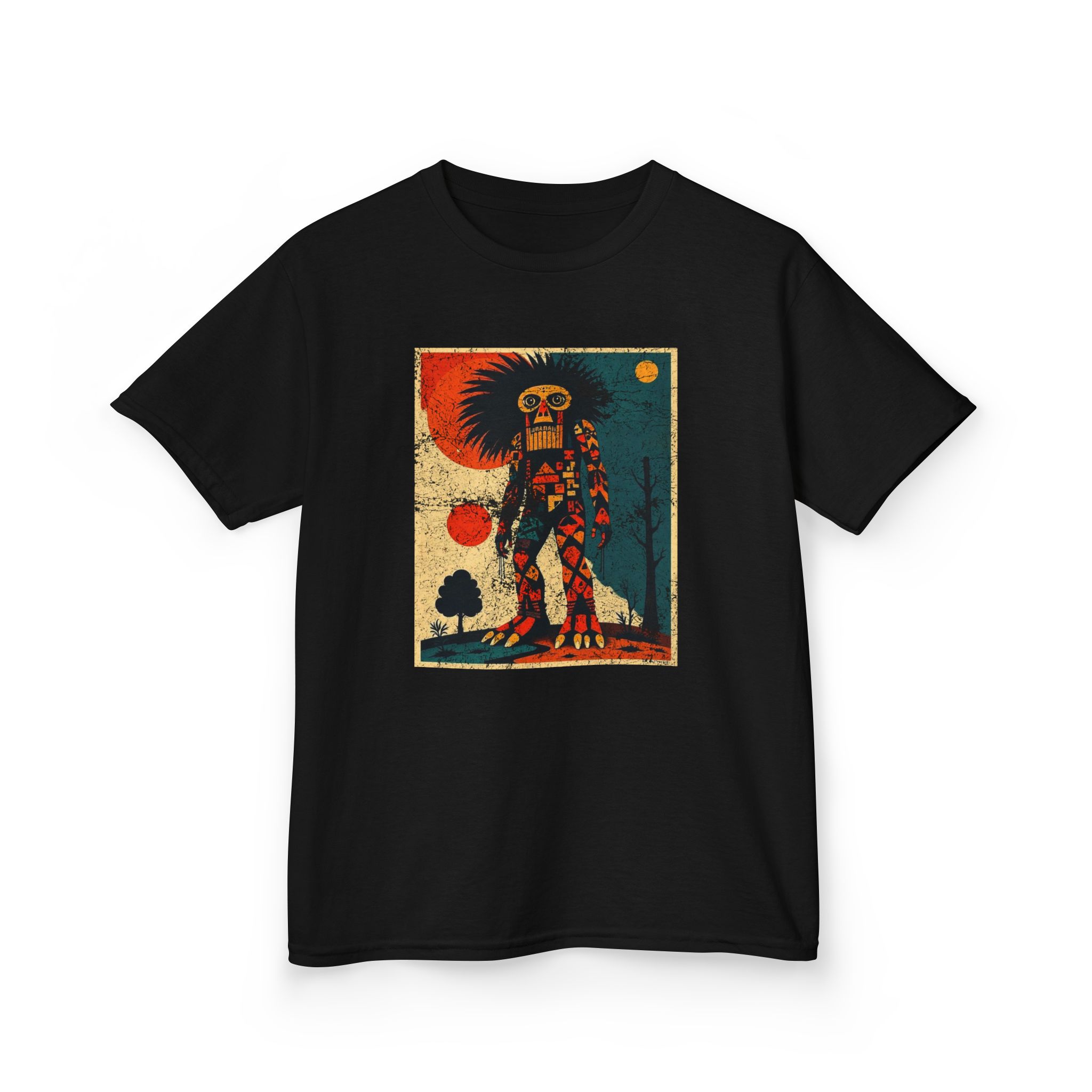 Abstract Bigfoot Shaman Shirt - Tribal Cryptid Graphic Tee - Image 4