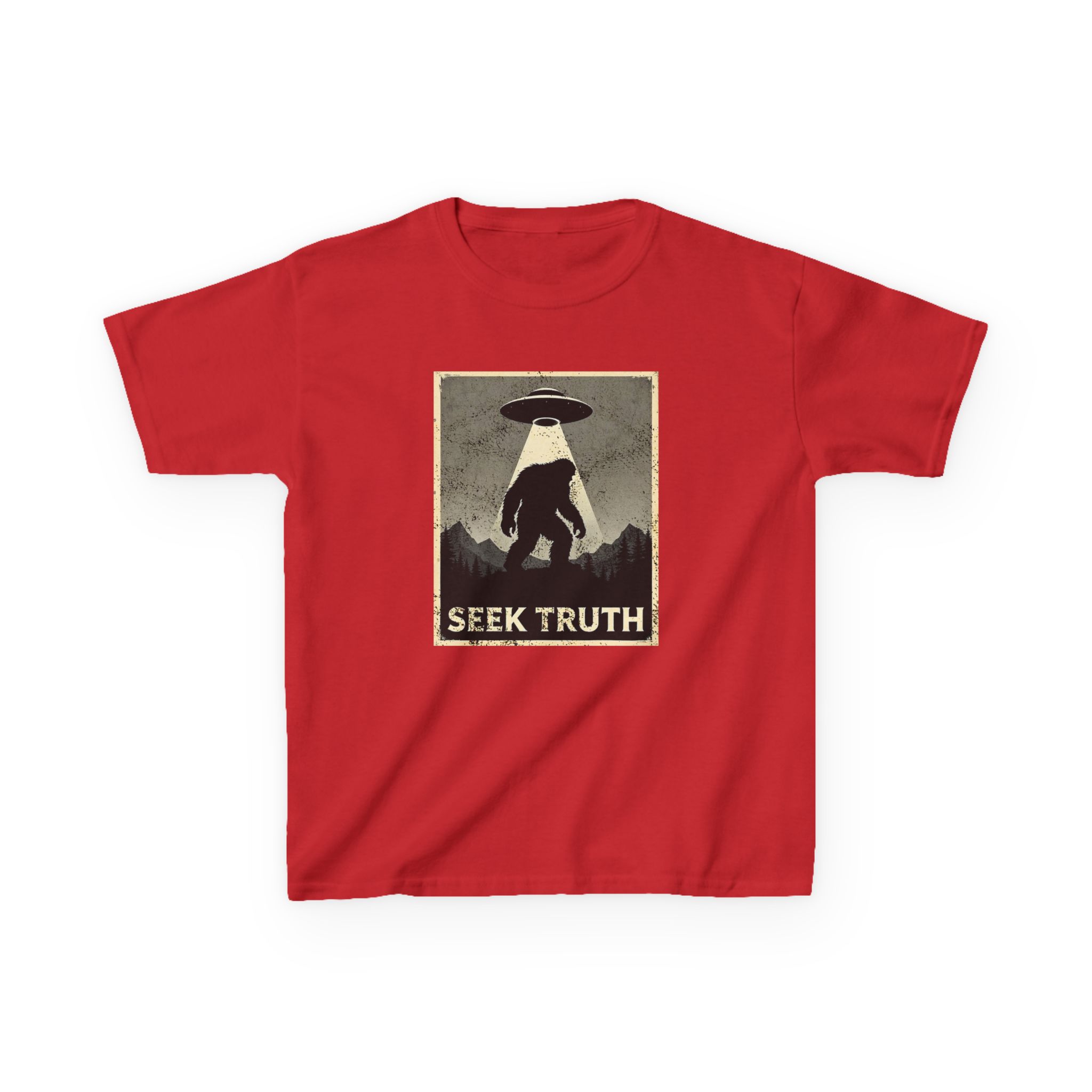 Kids "Seek Truth" Bigfoot Cryptid T-Shirt - Image 34