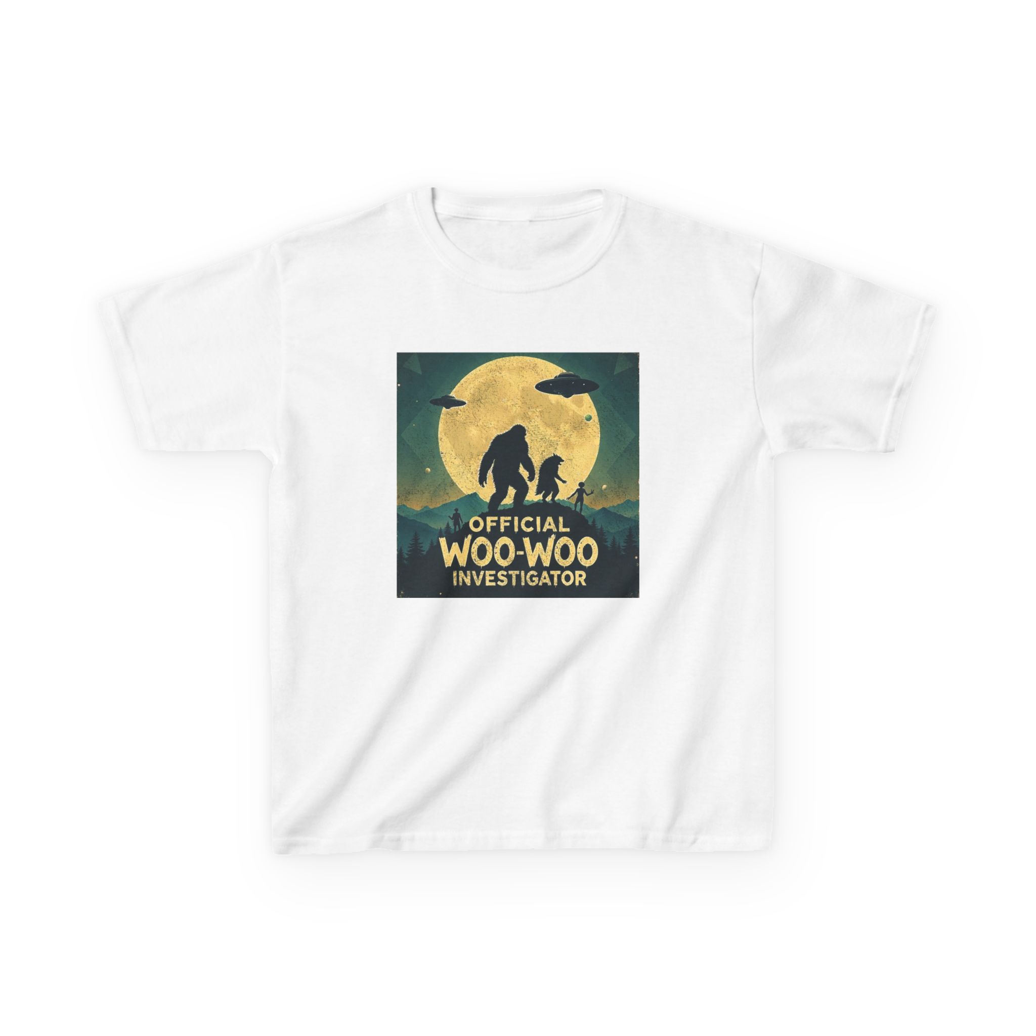 Official Woo-Woo Investigator Shirt - Retro UFO and Bigfoot Cryptid Tee