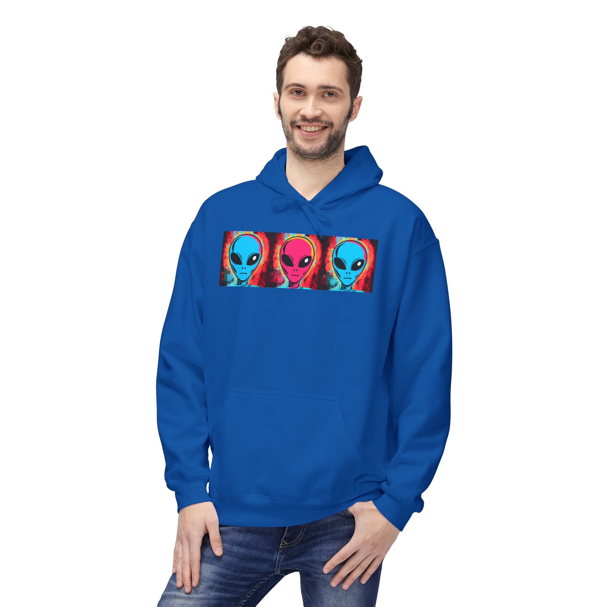 Alien Triptych Hoodie — Retro Psychedelic Extraterrestrial Graphic Pullover - Image 27
