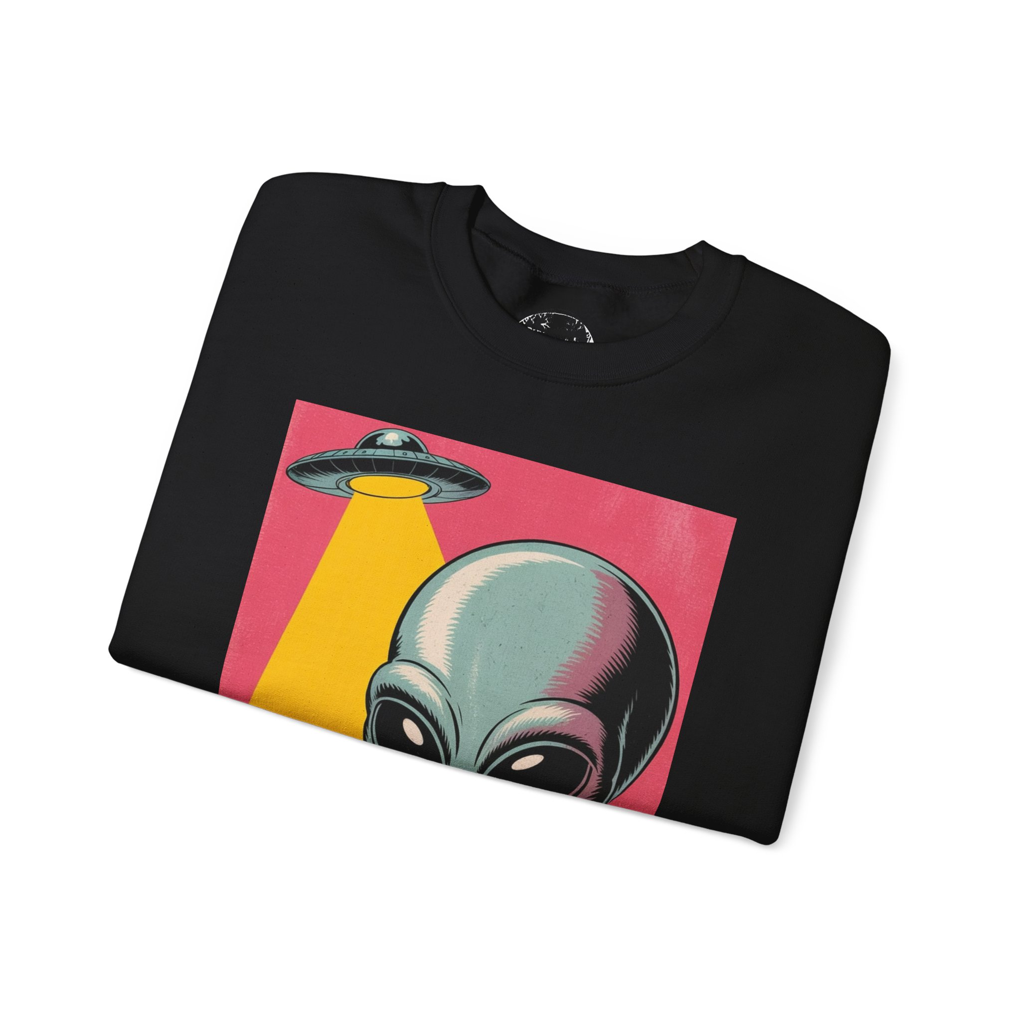 Alien Greeting Crewneck Sweatshirt — Retro UFO Art - Image 5