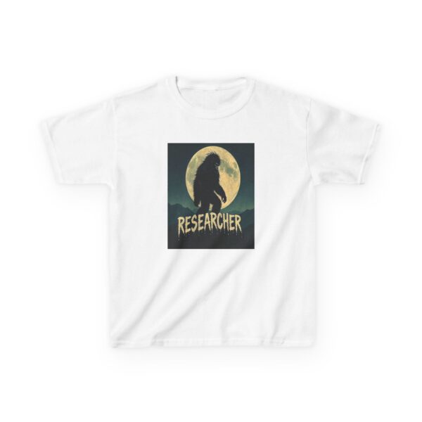 Kids Bigfoot Researcher Tee — Vintage Sasquatch Moon Graphic