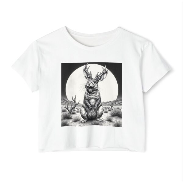 Moonlit Jackalope Crop Top — Women's Festival Graphic Tee