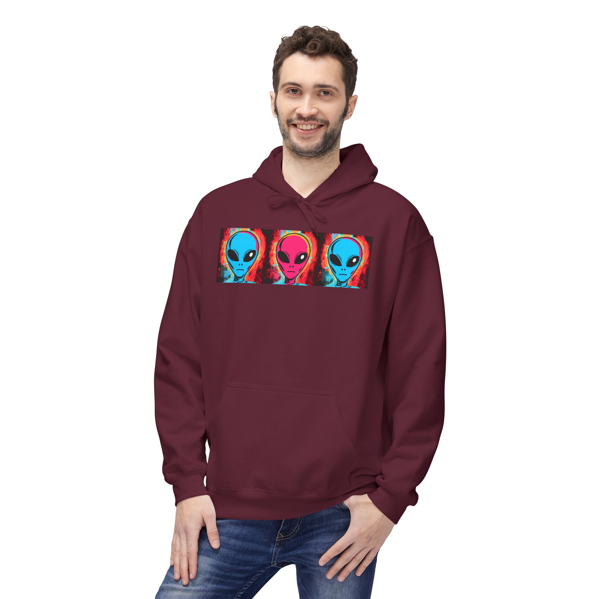 Alien Triptych Hoodie — Retro Psychedelic Extraterrestrial Graphic Pullover - Image 12