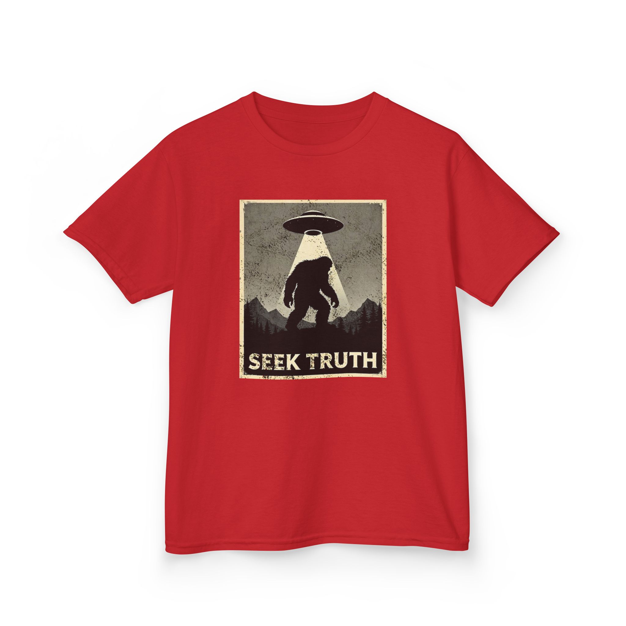 Kids "Seek Truth" Bigfoot Cryptid T-Shirt - Image 35