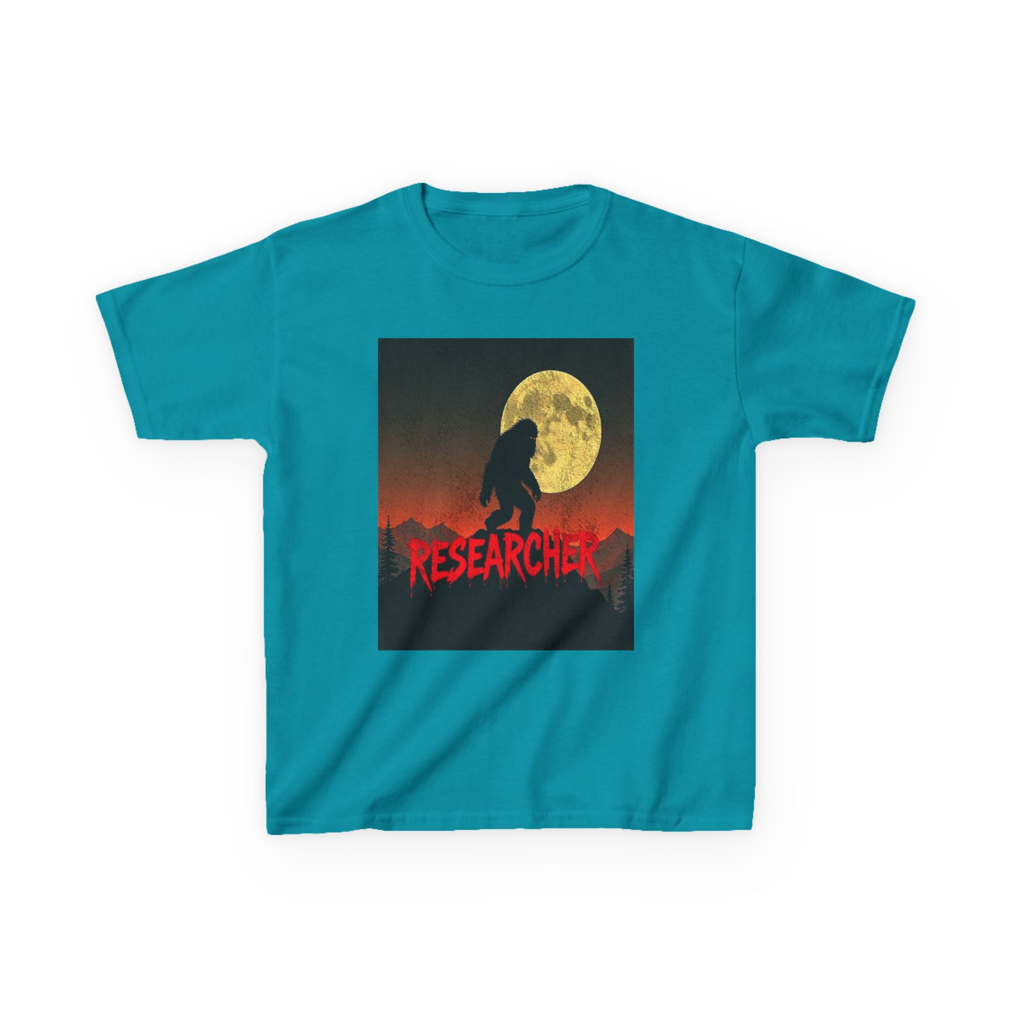 Bigfoot's Night Watch Kid's Heavy T-Shirt - Image 13