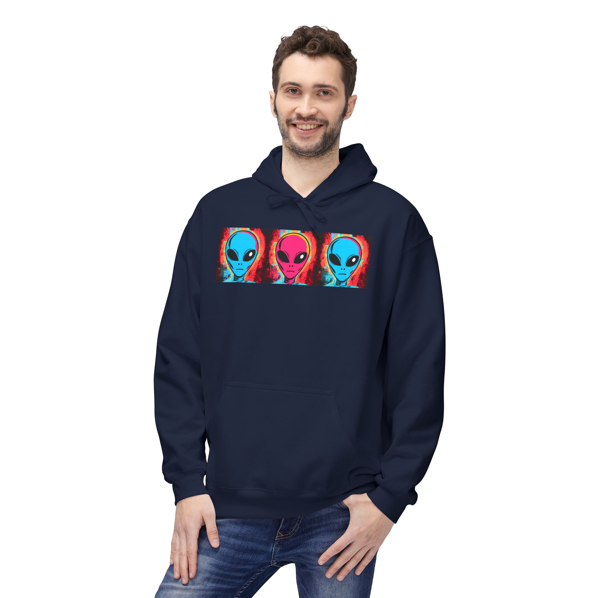 Alien Triptych Hoodie — Retro Psychedelic Extraterrestrial Graphic Pullover - Image 31