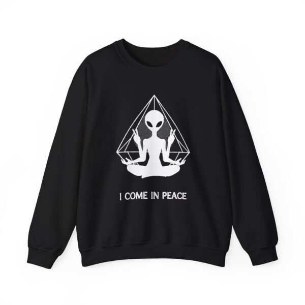 I come in peace white heavy sweater
