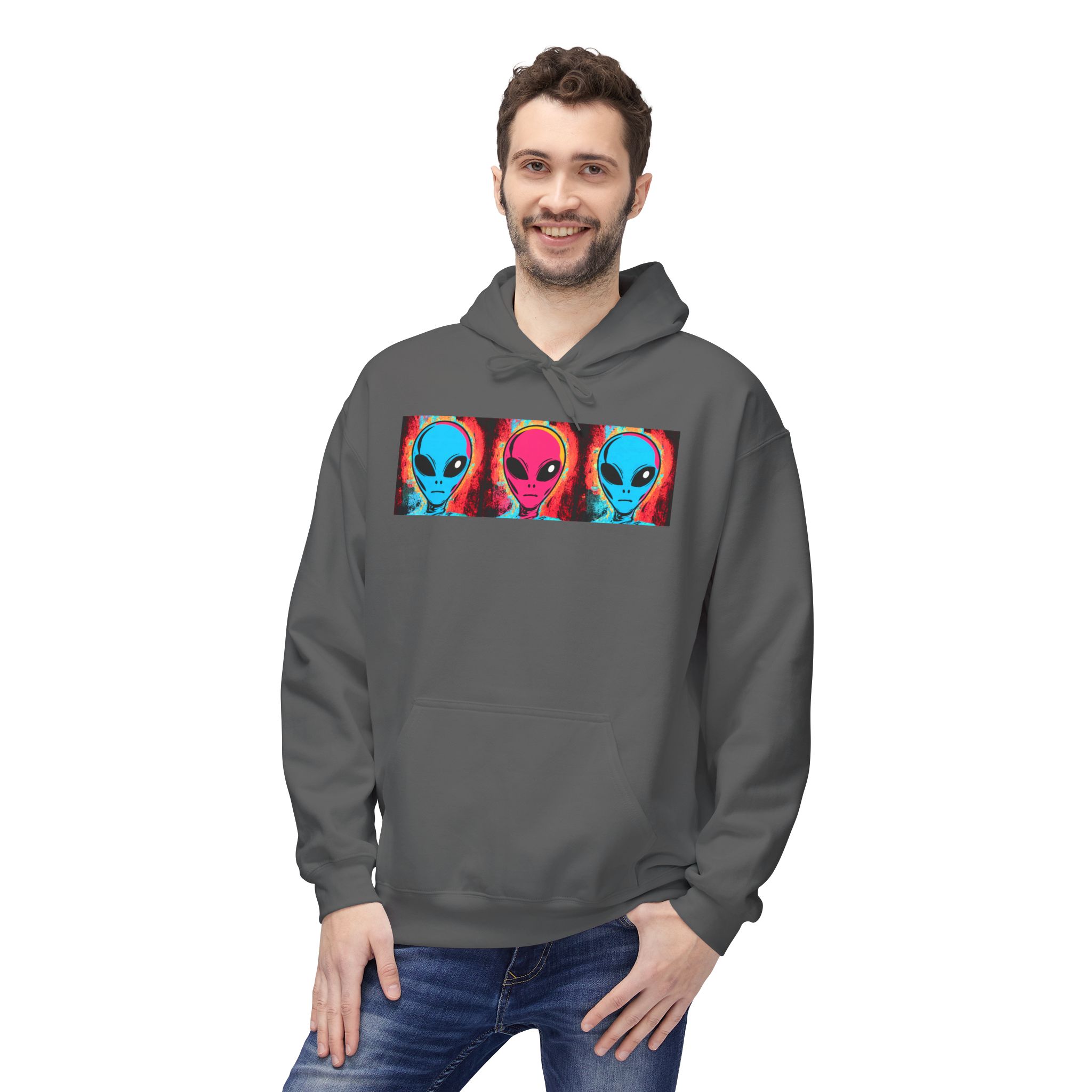 Alien Triptych Hoodie — Retro Psychedelic Extraterrestrial Graphic Pullover - Image 23