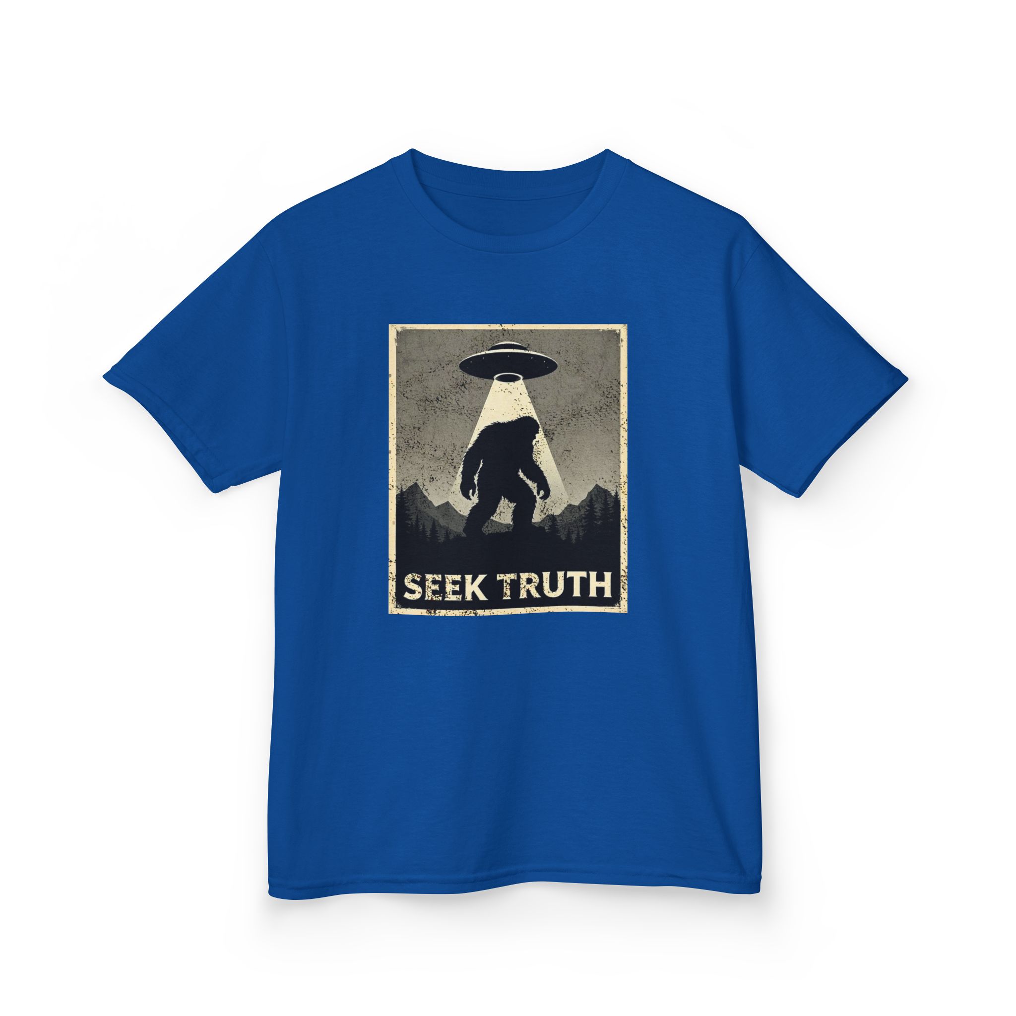 Kids "Seek Truth" Bigfoot Cryptid T-Shirt - Image 25
