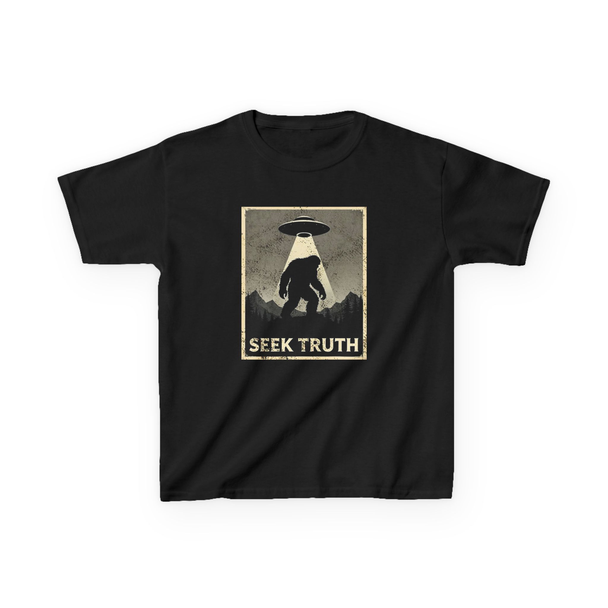 Kids "Seek Truth" Bigfoot Cryptid T-Shirt - Image 4