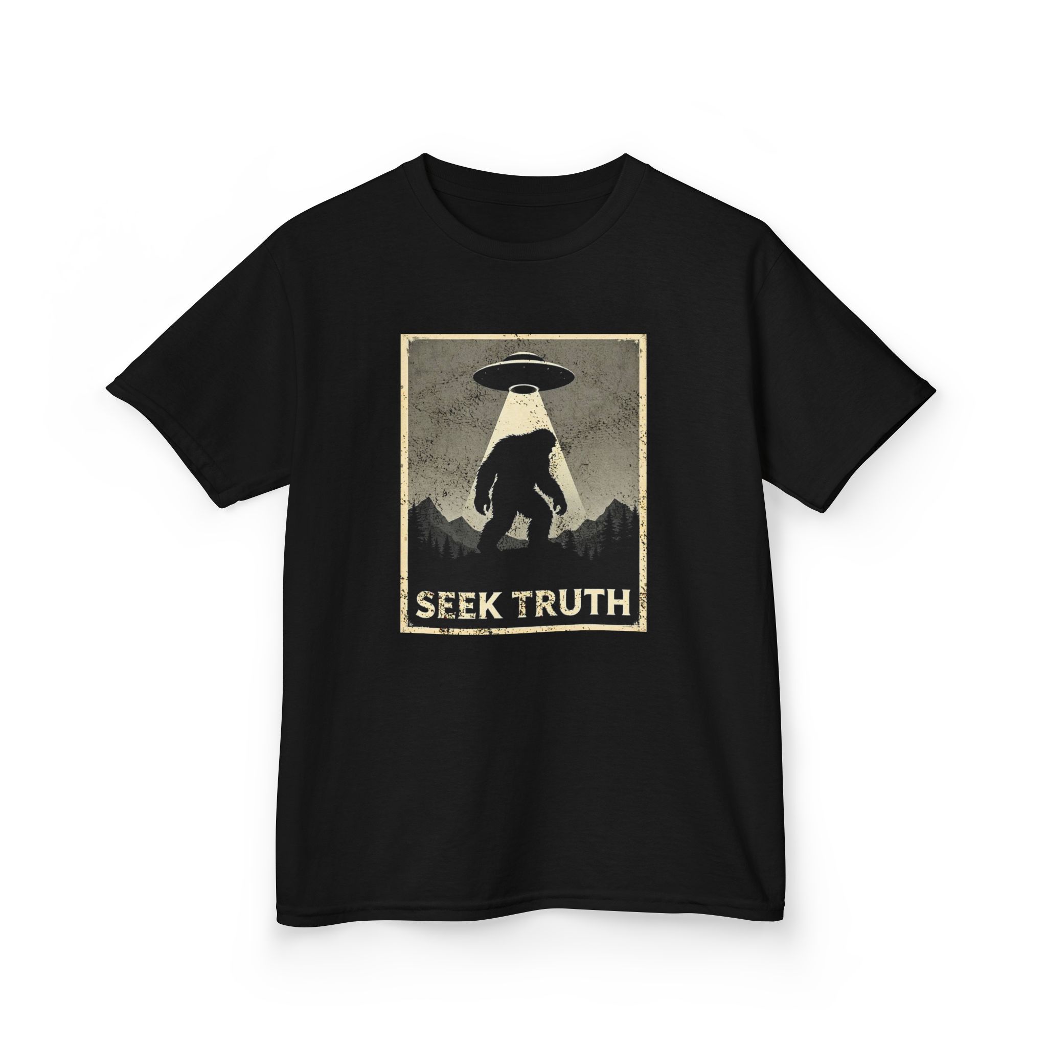 Kids "Seek Truth" Bigfoot Cryptid T-Shirt - Image 5