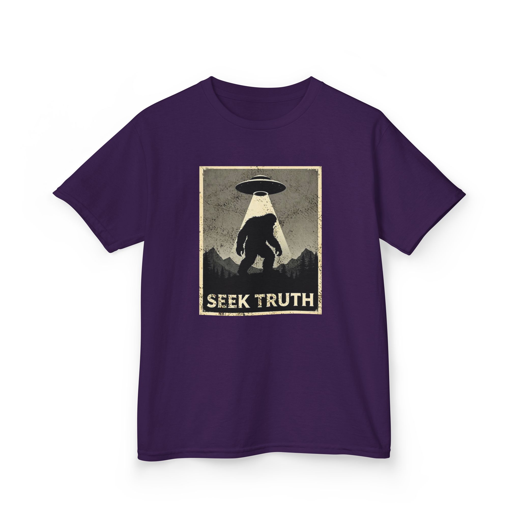 Kids "Seek Truth" Bigfoot Cryptid T-Shirt - Image 31