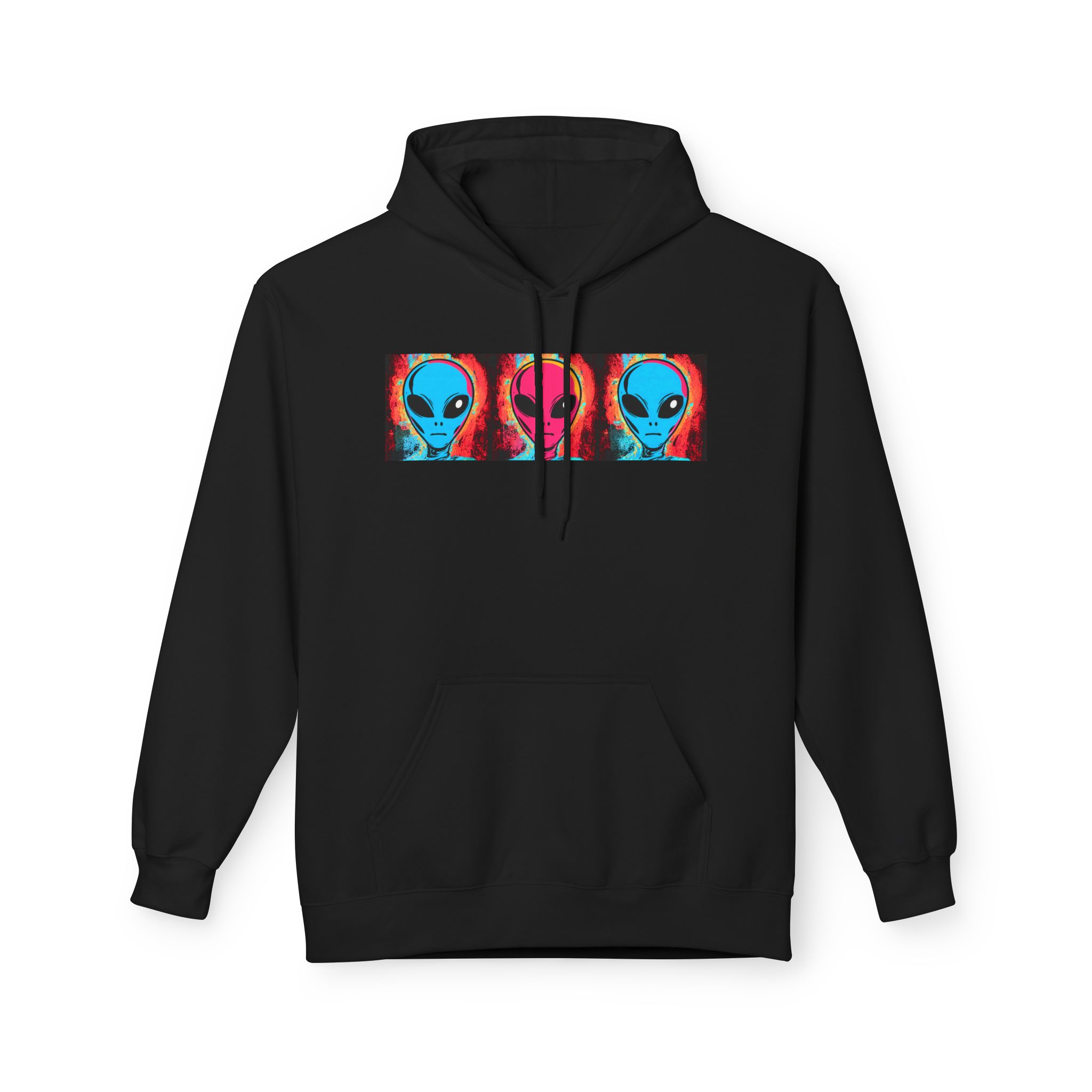 Alien Triptych Hoodie — Retro Psychedelic Extraterrestrial Graphic Pullover - Image 6
