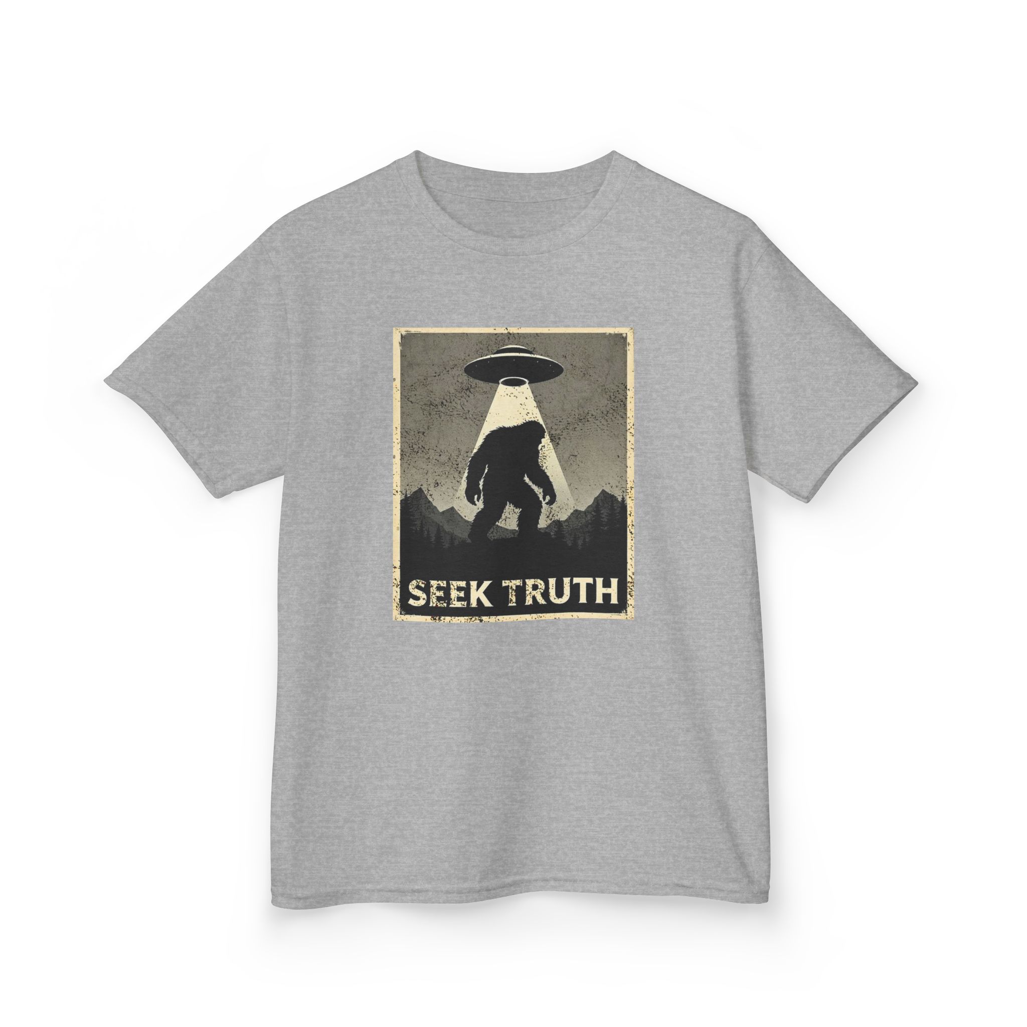 Kids "Seek Truth" Bigfoot Cryptid T-Shirt - Image 7