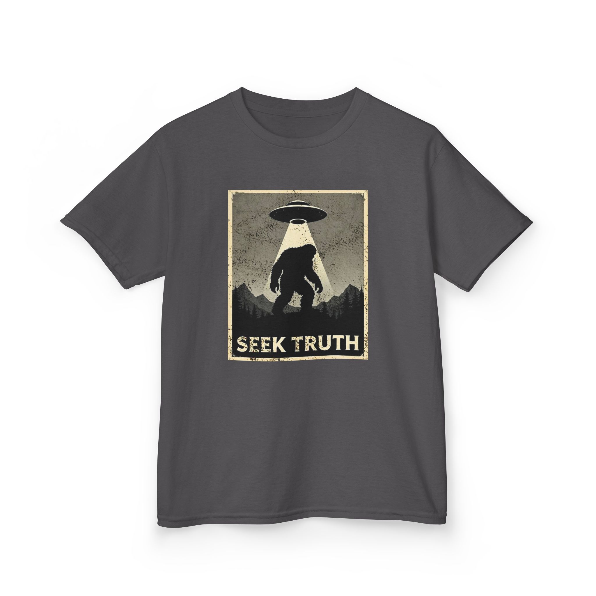 Kids "Seek Truth" Bigfoot Cryptid T-Shirt - Image 23