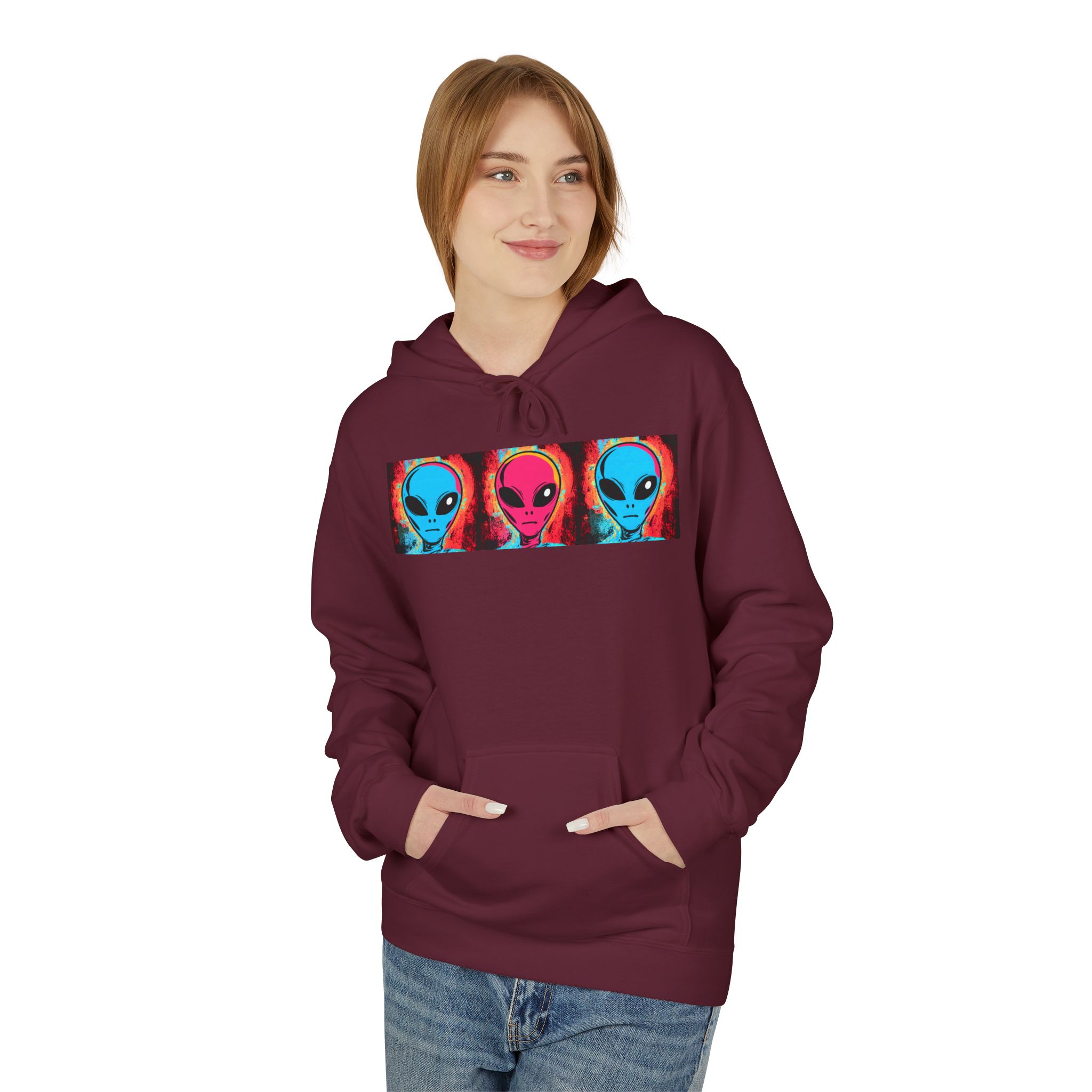 Alien Triptych Hoodie — Retro Psychedelic Extraterrestrial Graphic Pullover - Image 10
